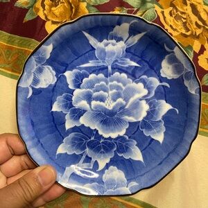 Blue Floral JAPANESE Porcelain Plate